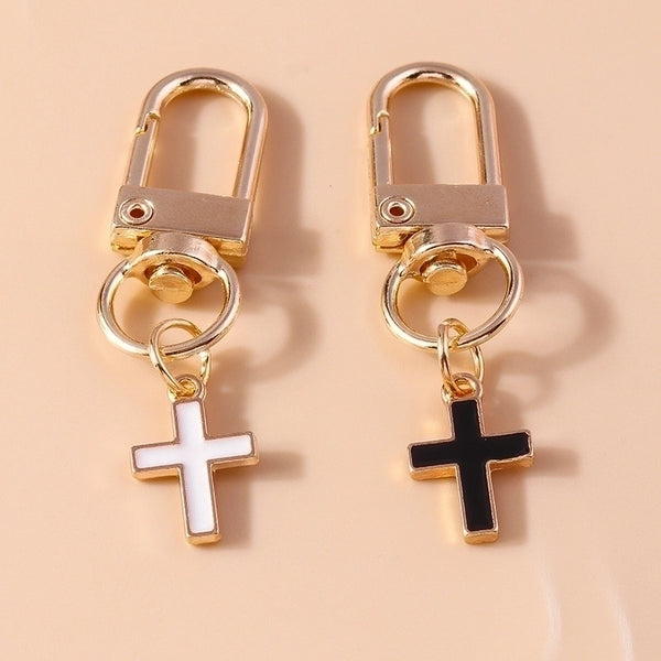 Modern Style Cross Zinc Alloy Stoving Varnish Keychain