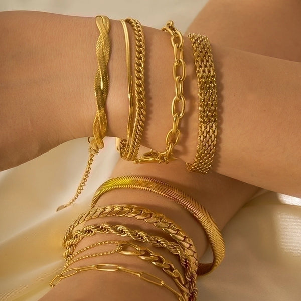 Modern Style Geometric Stainless Steel Plating Gold Plated Bracelets