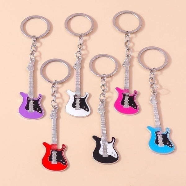 Modern Style Guitar Zinc Alloy Keychain