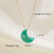 Modern Style Moon Stainless Steel Natural Stone Plating Pendant Necklace