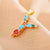 Modern Style Shiny Letter Steel Inlay Glass Stone Zircon Pendant Necklace