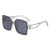 Modern Style Solid Color Ac Square Full Frame Women's Sunglasses