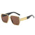 Modern Style Solid Color Ac Square Full Frame Women's Sunglasses