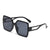 Modern Style Solid Color Ac Square Full Frame Women's Sunglasses