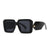 Modern Style Solid Color Leopard Pc Square Full Frame Women's Sunglasses