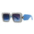 Modern Style Solid Color Leopard Pc Square Full Frame Women's Sunglasses