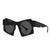 Modern Style Solid Color Pc Special-Shaped Mirror Full Frame Women's Sunglasses