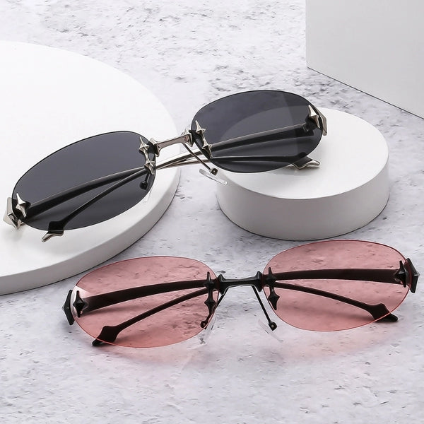 Modern Style Sports Star Pc Special-Shaped Mirror Oval Frame Frameless Glasses