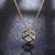 Modern Style Square Stainless Steel Plating Hollow Out Inlay Zircon 18k Gold Plated Pendant Necklace