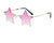 Modern Style Star Pc Special-shaped Mirror Frameless Women's Sunglasses