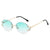 Modern Style Streetwear Round Pc Round Frame Frameless Women's Sunglasses