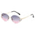 Modern Style Streetwear Round Pc Round Frame Frameless Women's Sunglasses