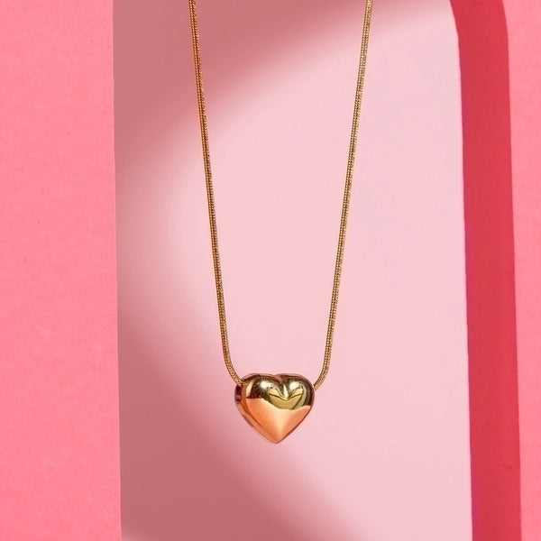 Modern Style Sweet Simple Style Heart Shape Stainless Steel Pendant Necklace