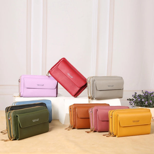 Multi-functional Multi-compartment Card Holder Coin Purse Urban Simple Women's Horizontal Wallet Crossbody Shoulder Small Square Bag Batch