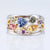 Multicolor Geometric Pattern Ladies Set With Zircon Wave Line Copper Ring Wholesale