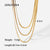 New 18k Gold Plated 3mm Snake Chain Stainless Steel Three-layer Necklace