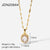 New 18k Gold-plated Stainless Steel Jewelry Oval White Cubic Zirconia Pendant Necklace