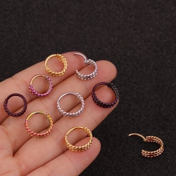 Ear Cartilage Rings & Studs Geometric 316L Stainless Steel  Plating