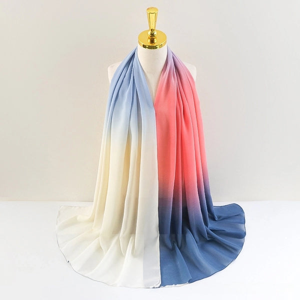 New 75D Chiffon Scarf Spring Long Scarf Gradient Scarf Spring And Autumn Building Season Scarf Women Factory