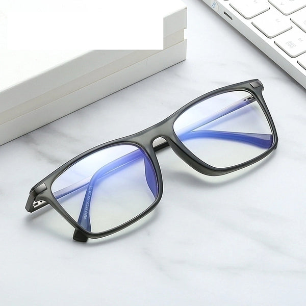 New Business Men Retro Square Frame Glasses Anti-blue Light Flat Glasses Can Be Equipped With Myopia Glasses