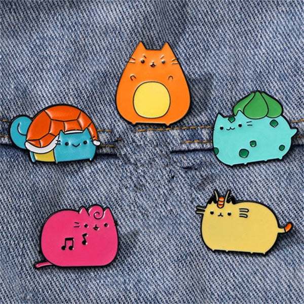 New Cartoon Cute Kitty Brooch Alloy Paint Clothes Denim Brooch Shoes And Hats Bag Badge