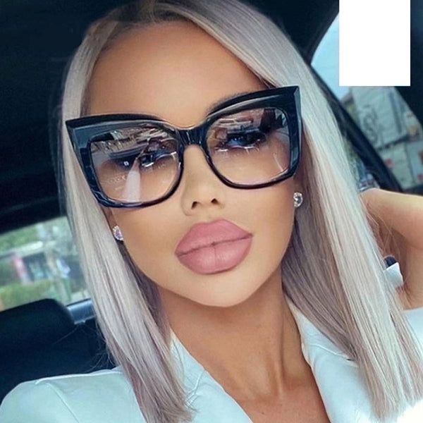 New Cat Eye Large Frame European And American Sunglasses Women's Personalized Cross-border Sunglasses Trendy Catwalk Retro Ins Glasses