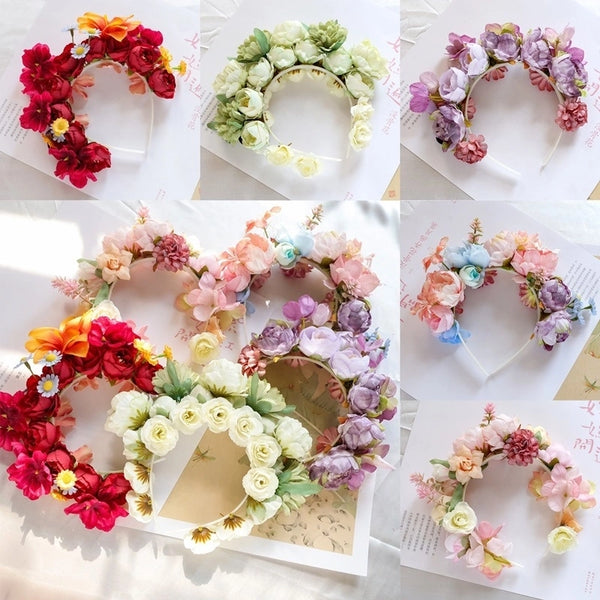 New Children's Hairpin Flower Hair Hoop Silk Flower Hair Accessories Finished Material Package Quanzhou Finished Women's Travel Photo Headwear