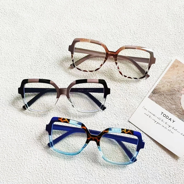 New Contrast Color Plain Glasses European And American Personalized Anti Blue-Ray Glasses Frame Women's Ins Concave Fashion Catwalk Glasses Frame