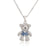 New Copper Micro-inlaid Zircon Cute Bear Pendant Golden Necklace Wholesale