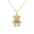 New Copper Micro-inlaid Zircon Cute Bear Pendant Golden Necklace Wholesale