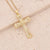 New Copper Micro-inlaid Zircon Hip-hop Virgin Cross Pendant 18k Gold Necklace