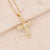 New Copper Micro-inlaid Zircon Hip-hop Virgin Cross Pendant 18k Gold Necklace