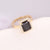 New Copper Micro-inlaid Zircon Square Emerald Pendant Necklace Ring Earrings