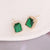 New Copper Micro-inlaid Zircon Square Emerald Pendant Necklace Ring Earrings