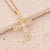 New Copper Micro-set Zircon 18k Gold Cross Pendant Necklace