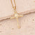 New Copper Micro-set Zircon 18k Gold Cross Pendant Necklace