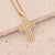 New Copper Micro-set Zircon 18k Gold Cross Pendant Necklace