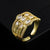 New Creative Gold-plated Micro Inlaid Zircon Geometric Open Adjustable Copper Ring