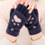 New Cute Cartoon Cat Claw Gloves Wholesale Winter Warm Plus Velvet Padded Half Finger Flip Women's Knitted Gloves