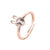 New Cute Rabbit Copper Inlaid Zircon Ring Opening Adjustable Ring