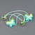 New Design Sense Gradient Butterfly Hair Accessory Hair Rope Fashionable  Hair Tie Ponytail Elastic String Double-Headed Beads Rubber Band Hair Ring Headdress Hair Accessories