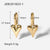 New Fashion 14k Gold Plated Stainless Steel Heart Pendant Earrings Women's Jewelry