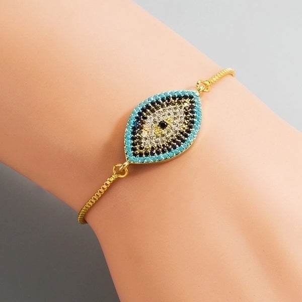 New Fashion Creative Devil's Eye Bracelet Female Copper Micro-set Zircon Bracelet  Wholesale