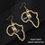 New Fashion Simple African Map Shape Pendant Gold Stainless Steel Earrings