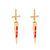 New Gothic Sword Women's Ear Studs Niche Retro Cross Blood Dagger Personalized Earrings