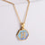 New Hexagon Pendant Inlaid Blue Shell Letter Stainless Steel Necklace