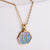 New Hexagon Pendant Inlaid Blue Shell Letter Stainless Steel Necklace