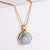 New Hexagon Pendant Inlaid Blue Shell Letter Stainless Steel Necklace