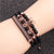 New Hot-selling 6mm Frosted Stone Crown Three-cut Round Leather Strap Beaded Copper Bracelet For Women