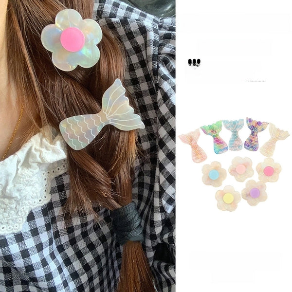 New Mermaid Princess Tail Hairpin Children Cute Cartoon Hair Accessories Baby Decorations Headdress